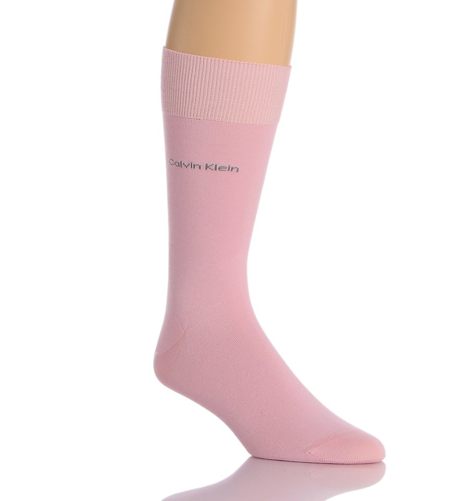 Calvin Klein ACL117 Giza Cotton Flat Knit Crew Sock (Rosa Pink)