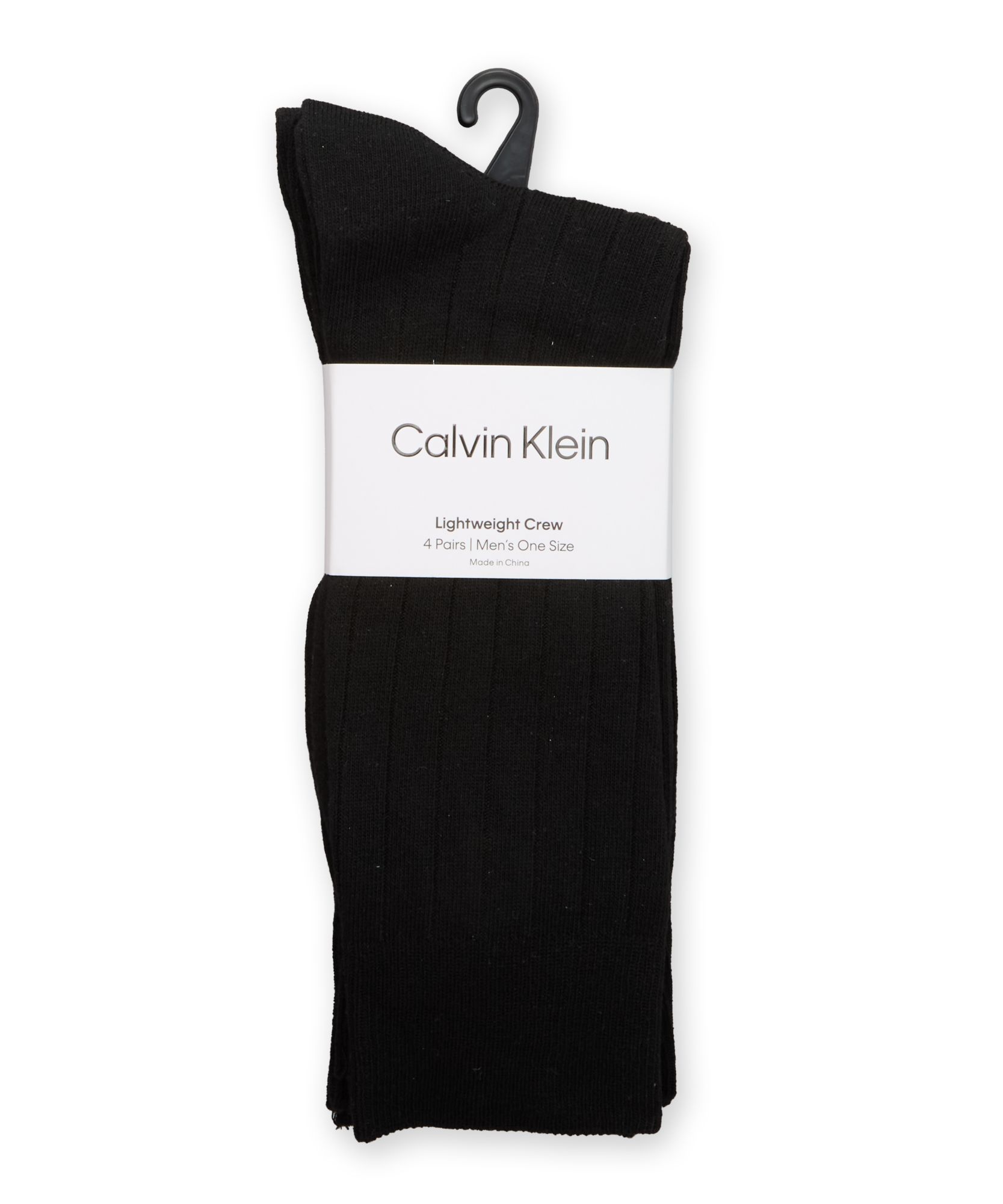 Calvin Klein Solid Ribbed Dress Crew Socks - 4 Pack Black O/S  - Image 1