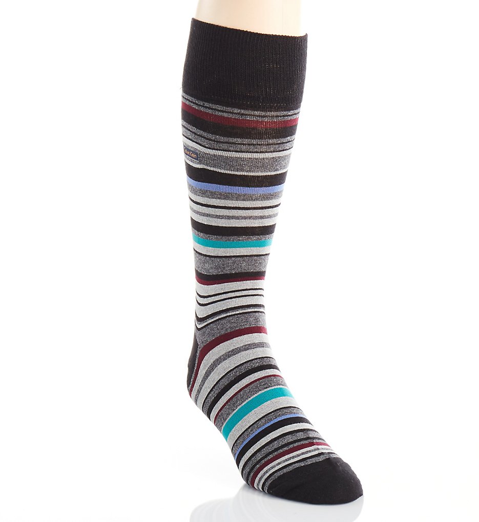 Calvin Klein ACP232 Barcode Multi Stripe Sock (Black)