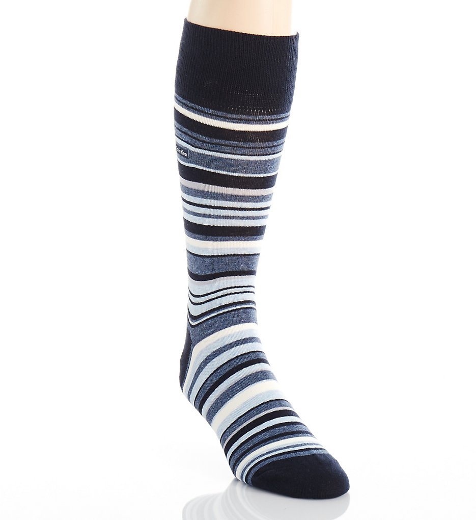 Calvin Klein ACP232 Barcode Multi Stripe Sock (Navy/Pale Den Heather)