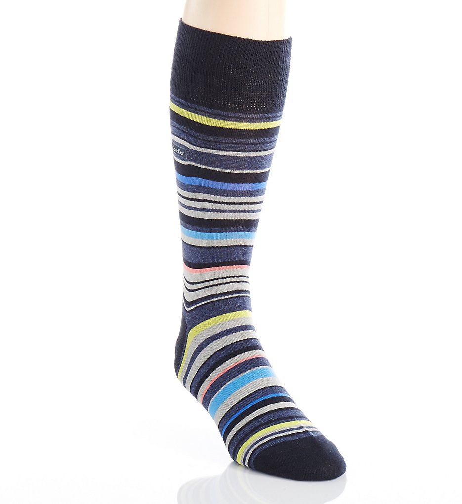 Calvin Klein ACP232 Barcode Multi Stripe Sock (Navy)