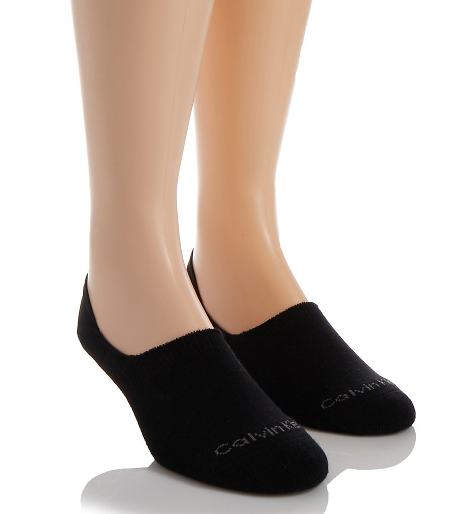Calvin Klein ACV378 Performance No-Show Sock - 2 Pack (Black)