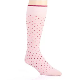 Giza Pin Dot Crew Sock Rose Pink O/S
