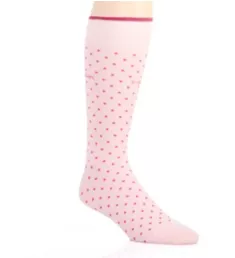 Giza Pin Dot Crew Sock Rose Pink O/S