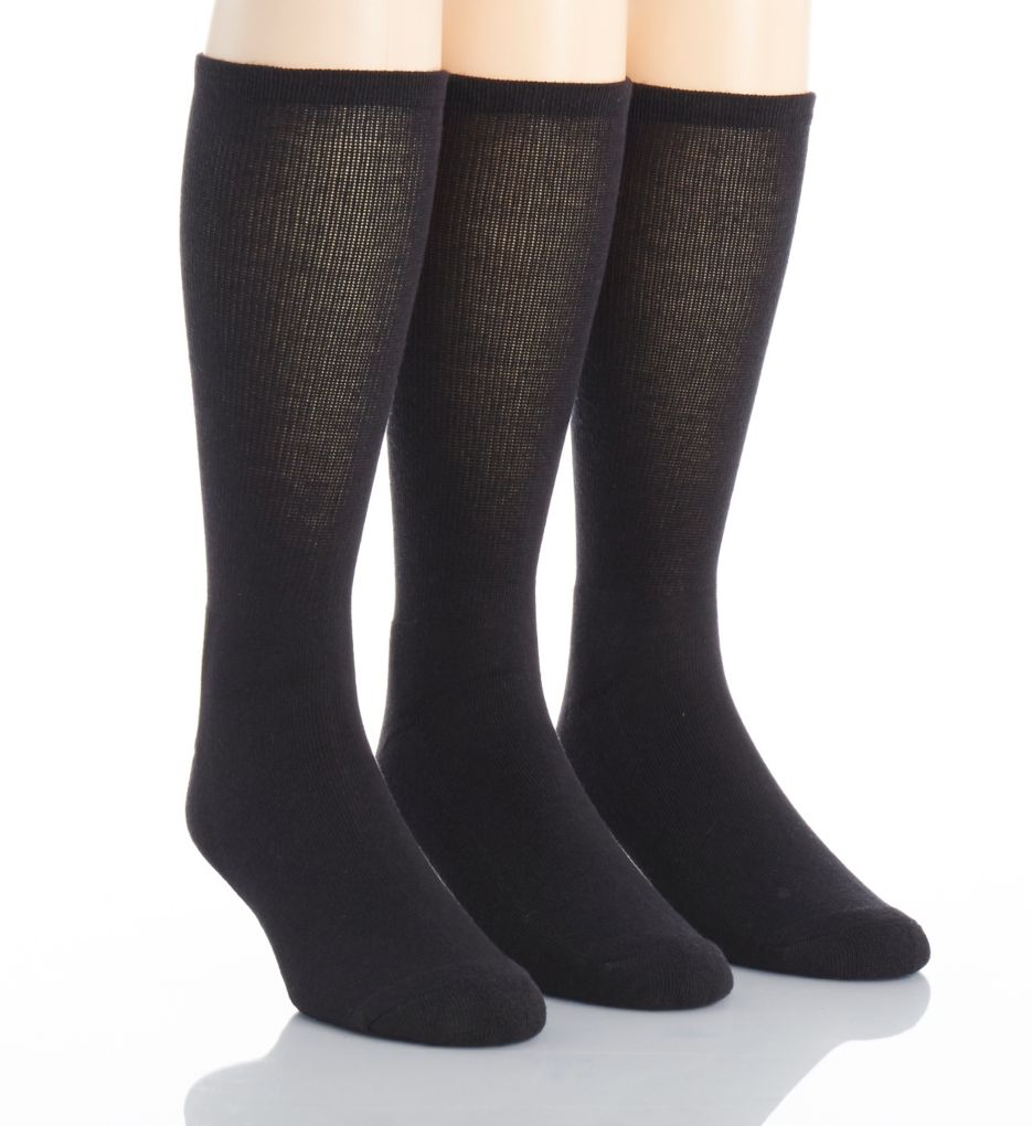 Pima Cotton Blend Socks - 3 Pack BLK O/S by Calvin Klein