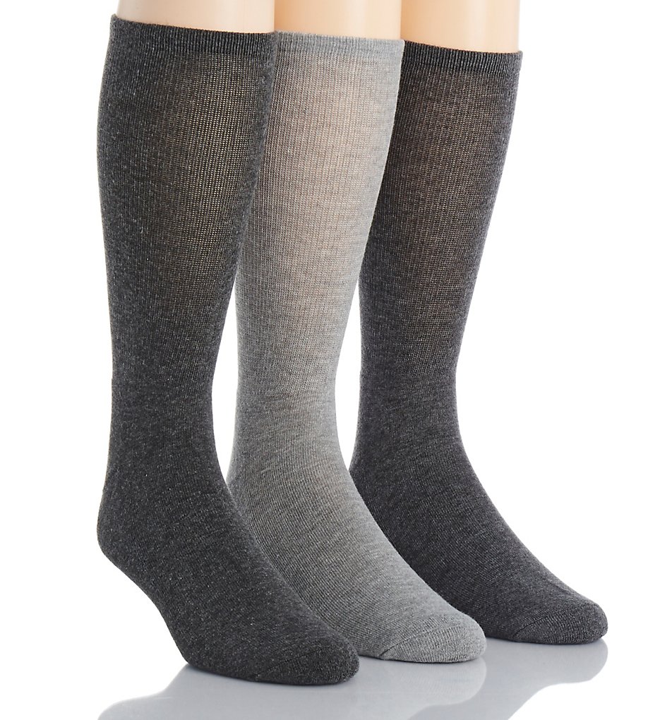 Calvin Klein ACY270 Pima Cotton Blend Socks - 3 Pack (Grey Assort)