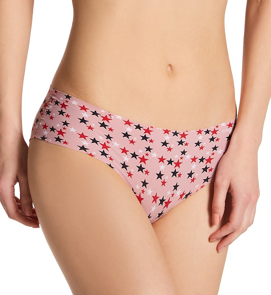 Calvin Klein - Calvin Klein D3508 Invisibles Printed Hipster Panty (Twinkle Fresh Pink XL)