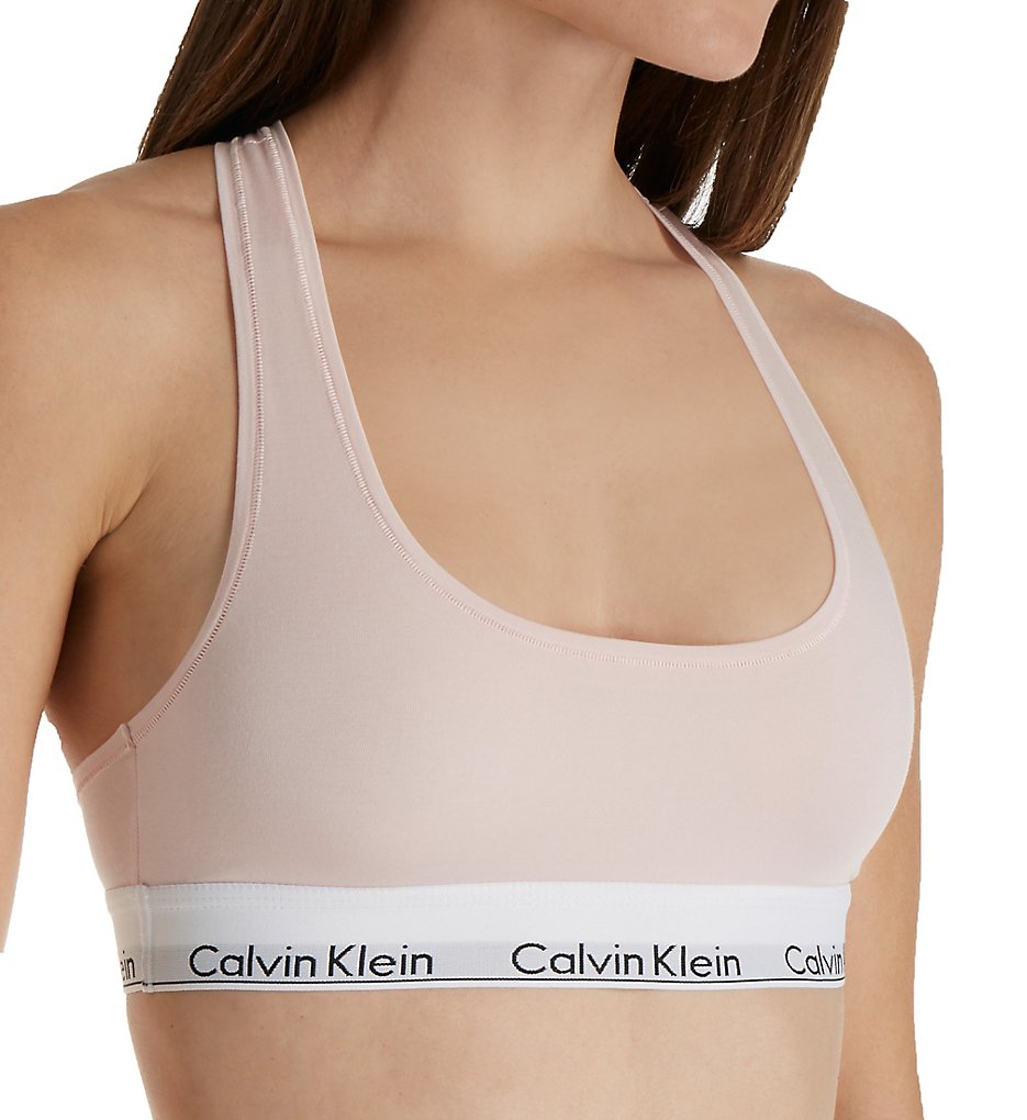 Calvin Klein : Calvin Klein F3785 Modern Cotton Unlined Racerback Bralette (Nymph's Thigh M)