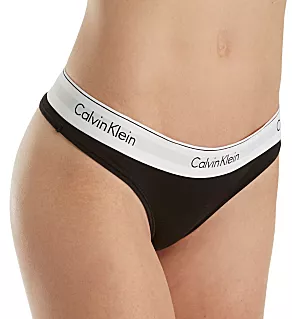 Modern Cotton Thong Black XS
