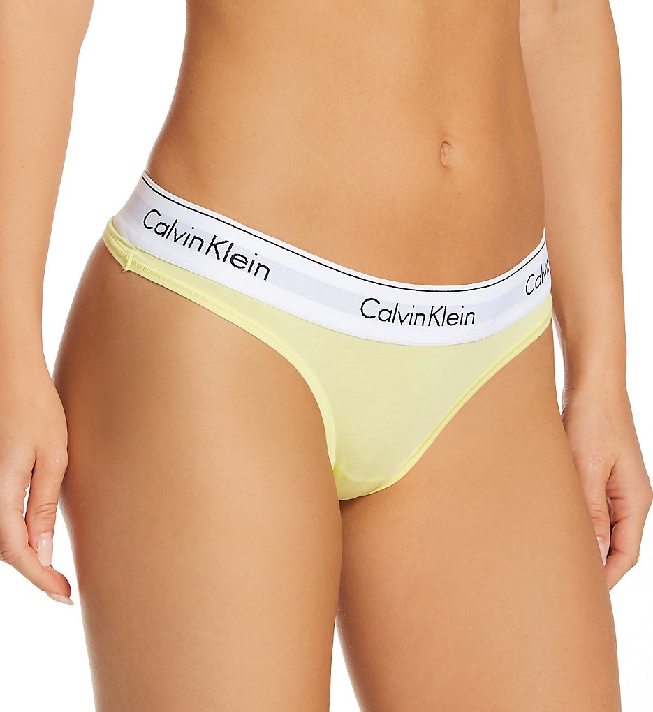 Calvin Klein - Calvin Klein F3786 Modern Cotton Thong (Pop Yellow XL)