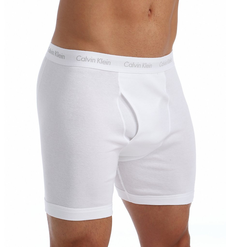 Calvin Klein NB1103 Big Man 100% Cotton Boxer Briefs - 2 Pack (White)