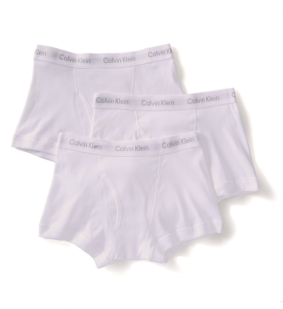 Calvin Klein NB1119 Classics 100% Cotton Trunks - 3 Pack (White)