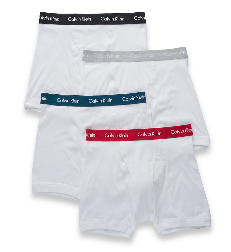 Calvin Klein NB1175 Cotton Classic Boxer Briefs - 4 Pack (WhtFntnCharHtSilvNicBl)
