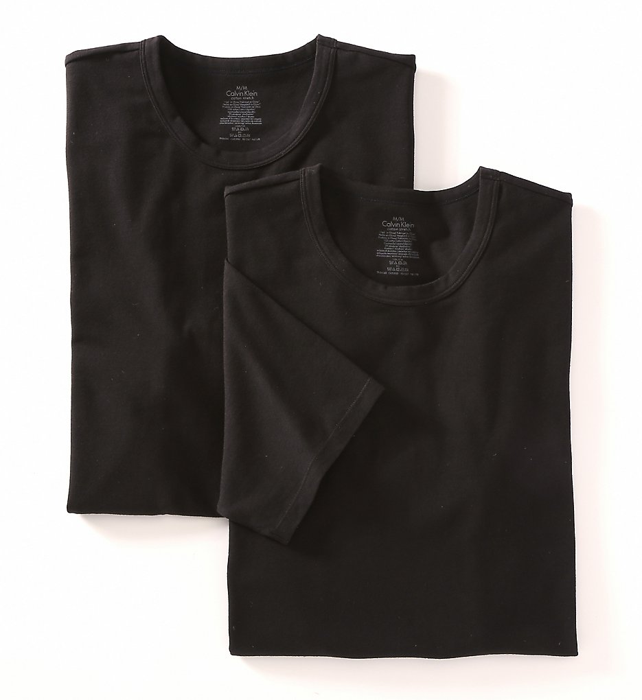 Calvin Klein NB1178 Cotton Stretch Classic Crew Neck T-Shirt - 2 Pack (Black)