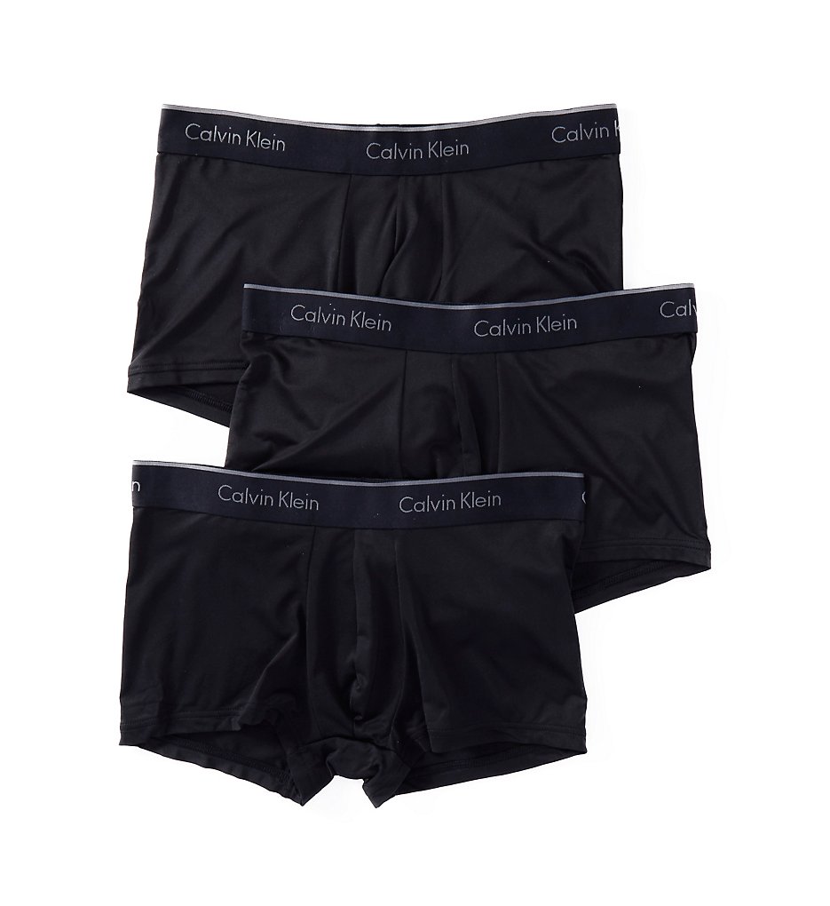 Calvin Klein NB1289 Microfiber Stretch Low Rise Trunks - 3 Pack (Black)
