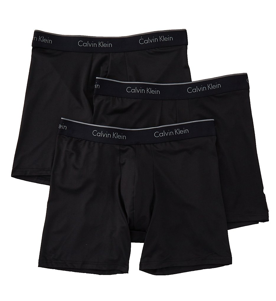 Calvin Klein NB1290 Microfiber Stretch Boxer Briefs - 3 Pack (Black)