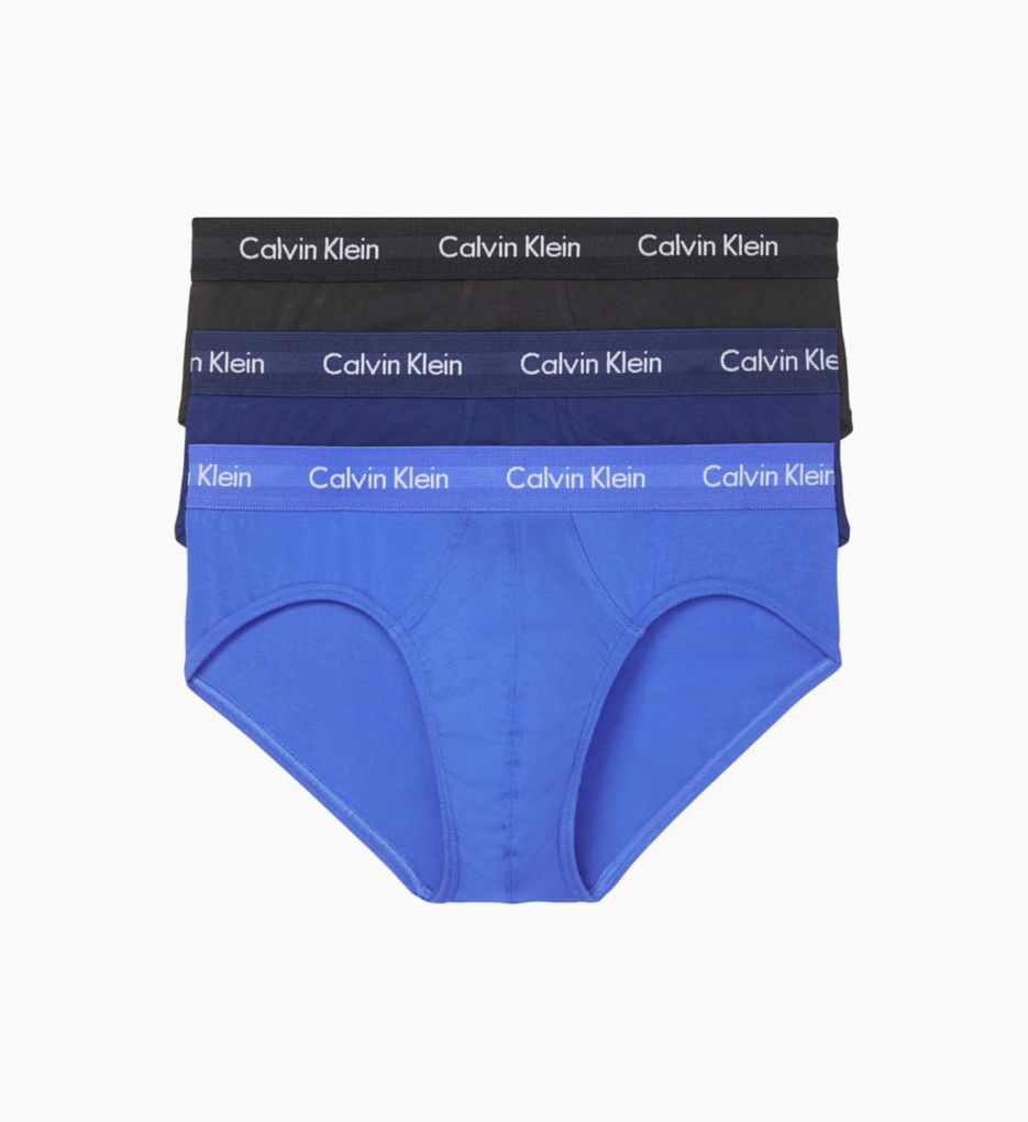Cotton Stretch Hip Brief - 3 Pack BLK L by Calvin Klein