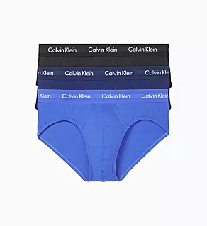 Cotton Stretch Hip Brief - 3 Pack Black/Shadow/Colbalt XL