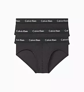 Cotton Stretch Hip Brief - 3 Pack Black S