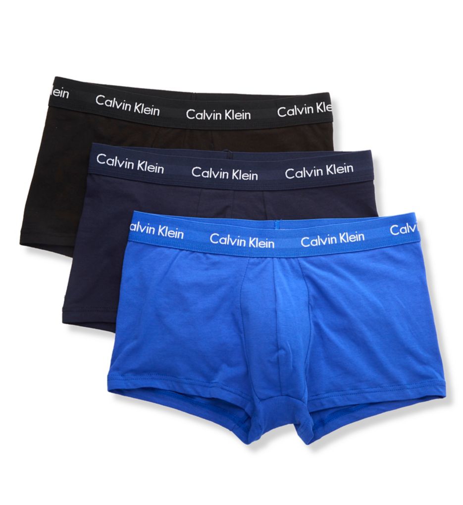 Calvin Klein Men's Low Rise Trunks 3-Pack Classic Fit, Cotton Stretch  Underwear