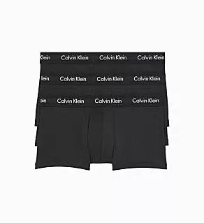 Cotton Stretch Low Rise Trunk - 3 Pack Black XL