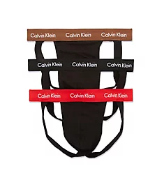 Cotton Stretch Jockstrap - 3 Pack Black/Cocoa/Rouge M