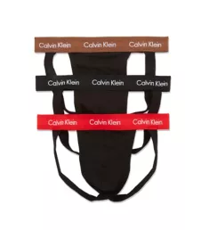 Cotton Stretch Jockstrap - 3 Pack Black/Cocoa/Rouge L