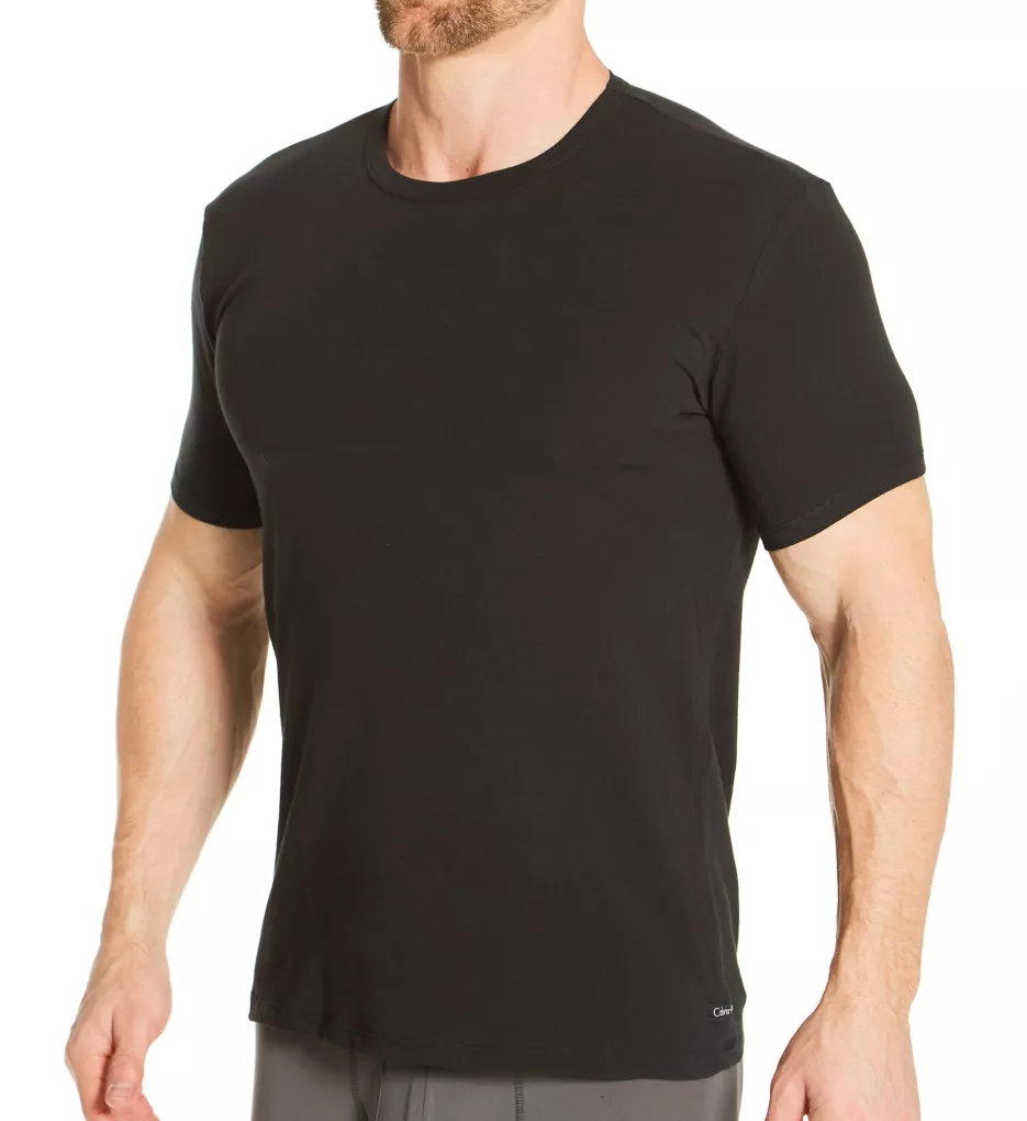 Cotton Stretch Classic Fit Crew T-Shirt - 3 Pack BLK S