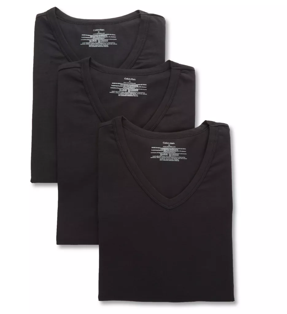 Cotton Stretch Classic Fit V-Neck T-Shirt - 3 Pack WHT S