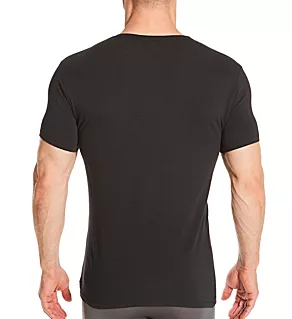 Cotton Stretch Classic Fit V-Neck T-Shirt - 3 Pack Black S