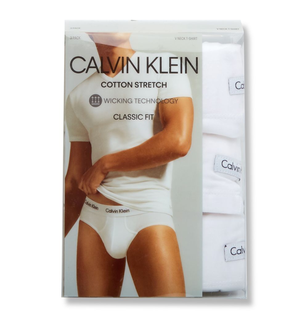 Calvin klein cotton outlet stretch v neck