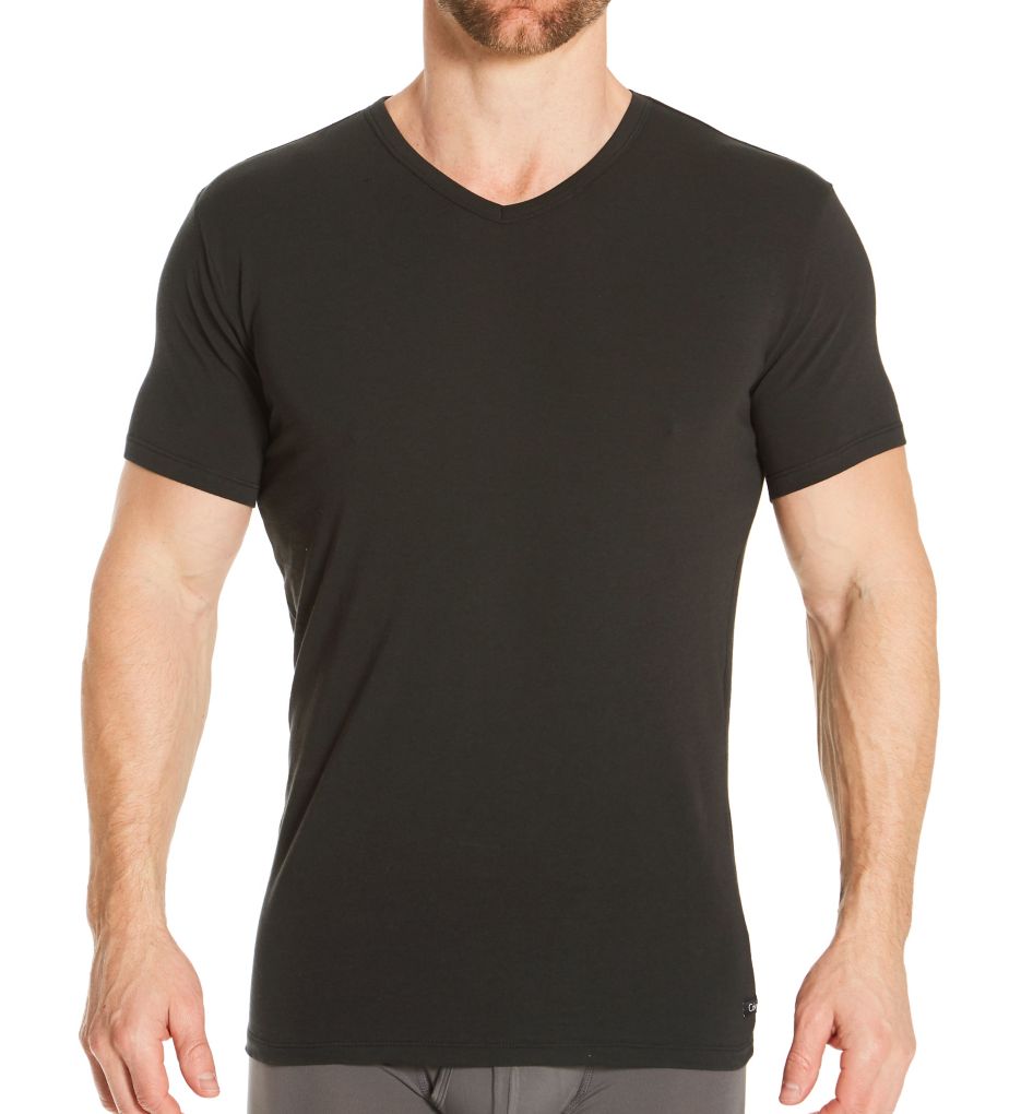 Calvin Klein Cotton Stretch Classic Fit V-Neck T-Shirt - 3 Pack NB2799 - Image 1