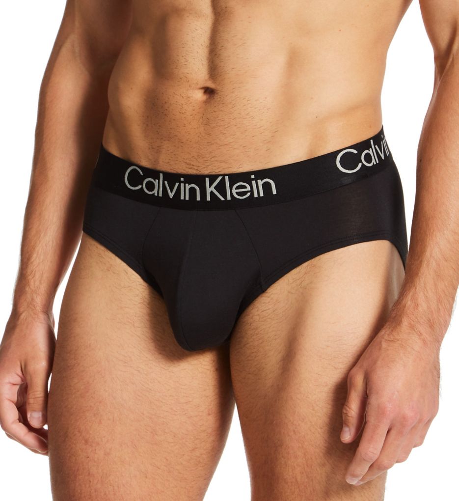 Calvin Klein Men's Cotton Stretch 3-Pack Hip Brief, Black Bodies W