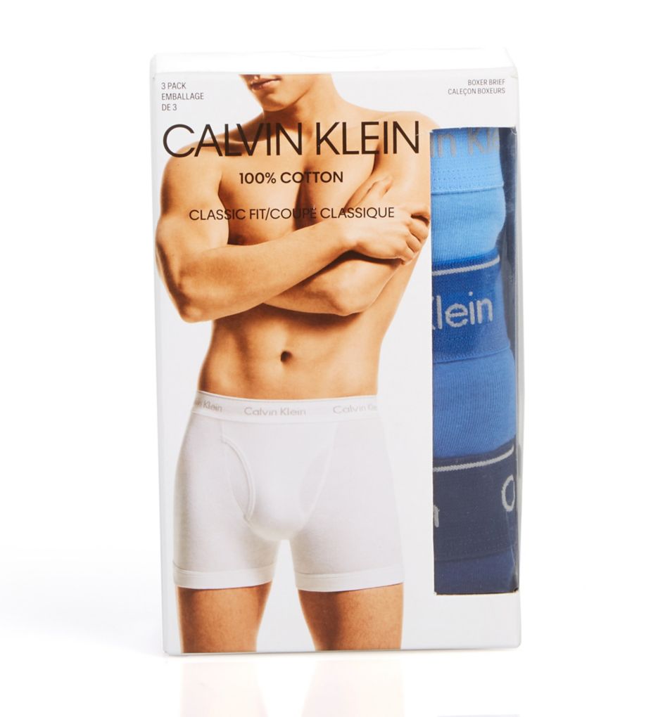 $35 Calvin Klein Underwear Men White CK NB4003 Cotton 2-Pack Boxer Briefs  Size S