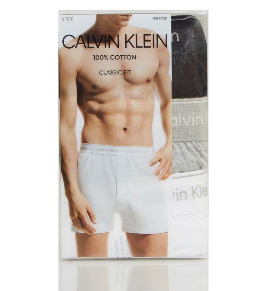 Calvin Klein Men's Cotton Classic Fit 3-Pack Woven Boxer Black