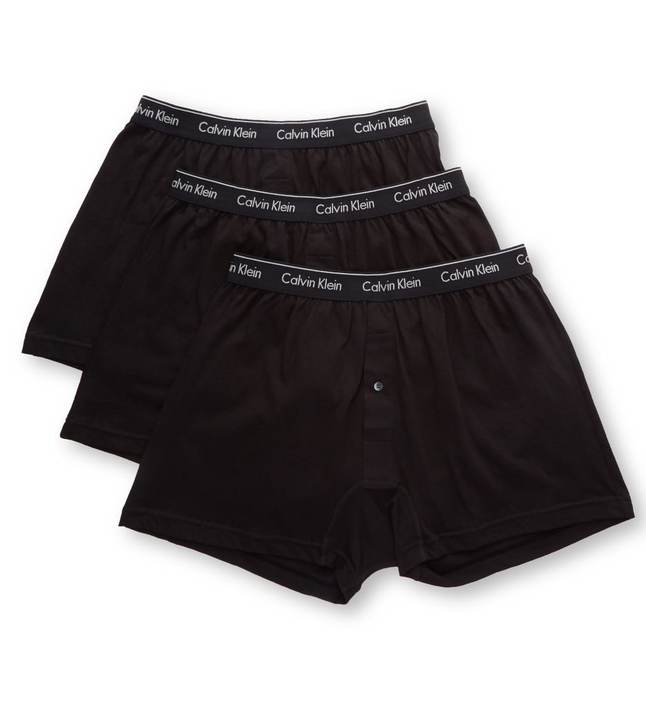 Calvin Klein Men's 3-pack Cotton Classic Knit Boxer, Black, Small