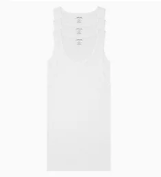 Cotton Classic Ribbed Tank - 3 Pack WHT S