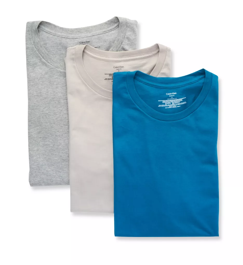Cotton Classic Crew Neck T-Shirt - 3 Pack Teal/Grey/Dove M