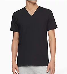 Cotton Classics V-Neck T-Shirts - 3 Pack BLK S