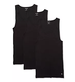 Cotton Classic Ribbed Tank - 3 Pack Black XL