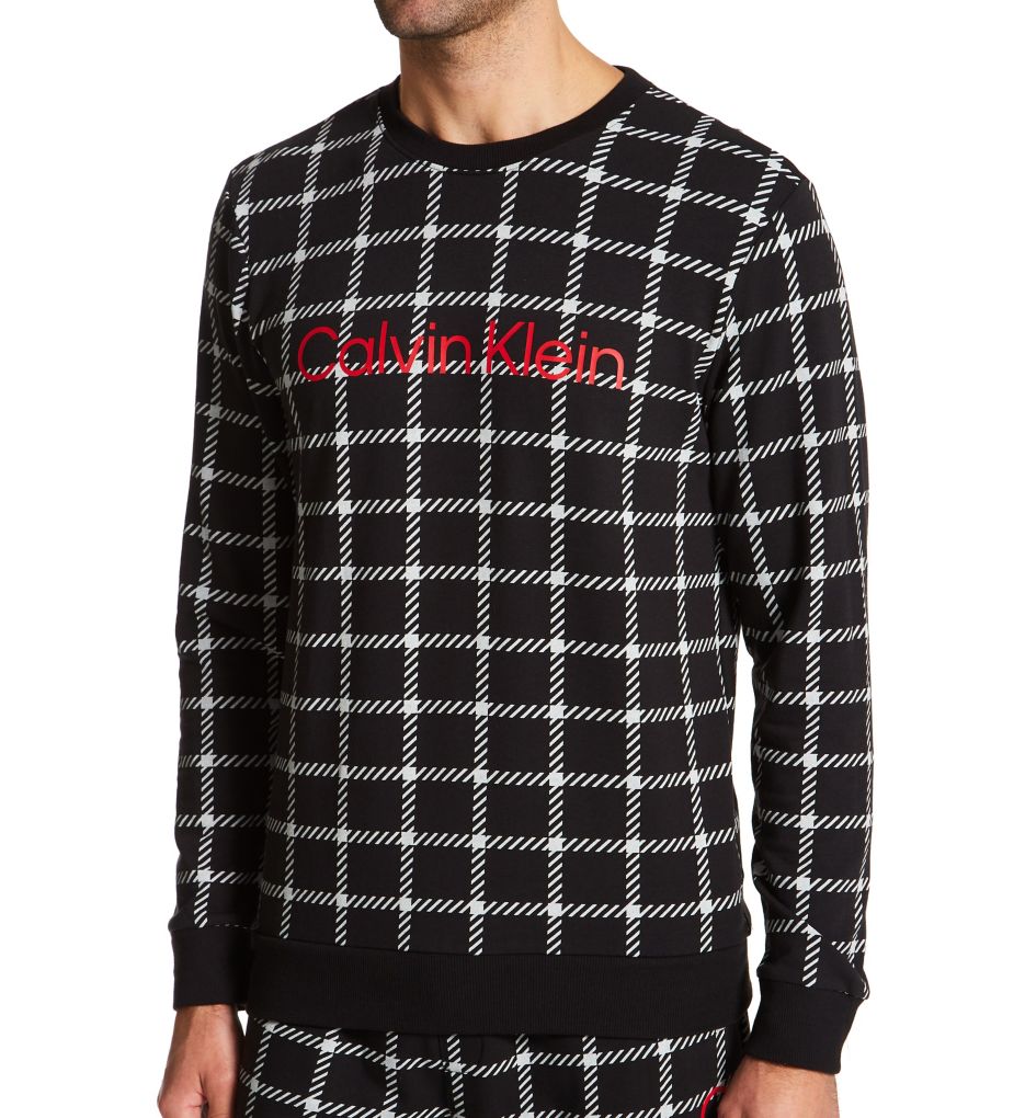 MARC ELLIS: crewneck sweater with all over logo - Black