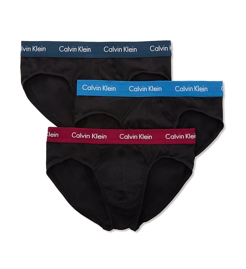 Calvin Klein NU2661 Cotton Stretch Hip Briefs - 3 Pack (BlackCastroBlueFervent)