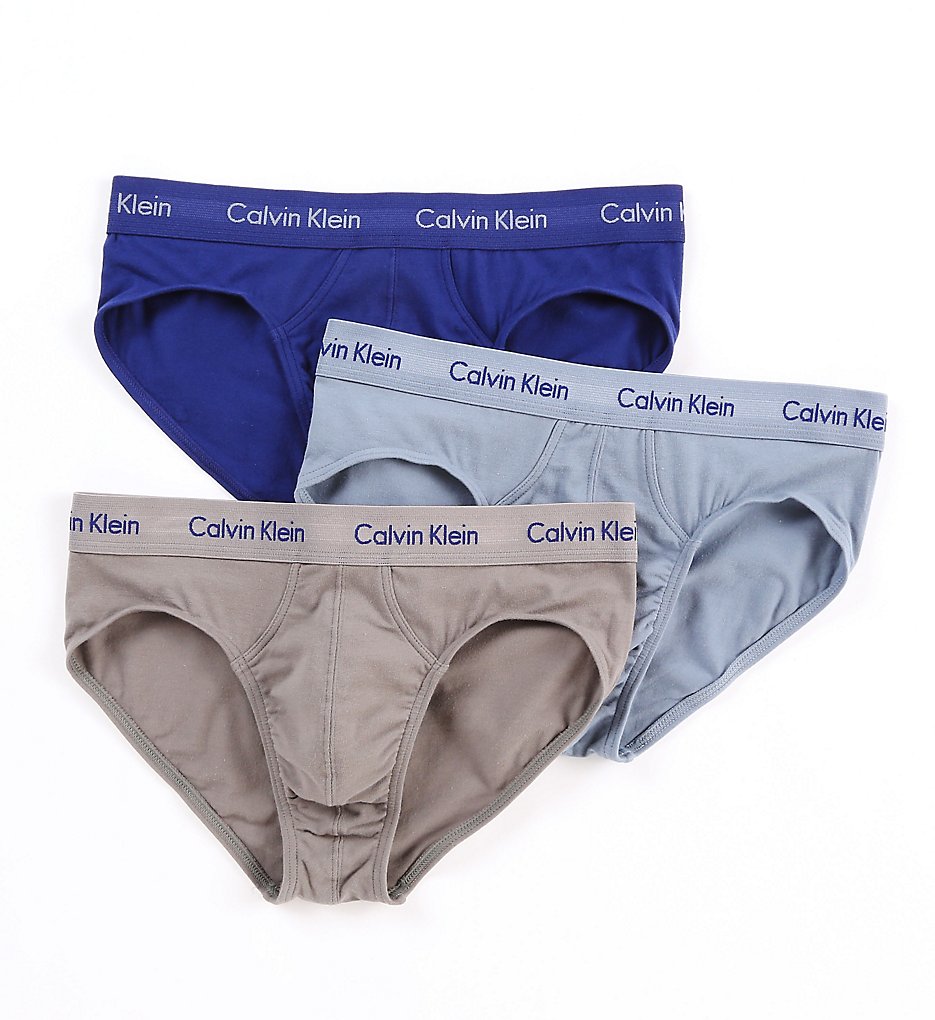 Calvin Klein NU2661 Cotton Stretch Hip Briefs - 3 Pack (Imperial/Blue/Gray)
