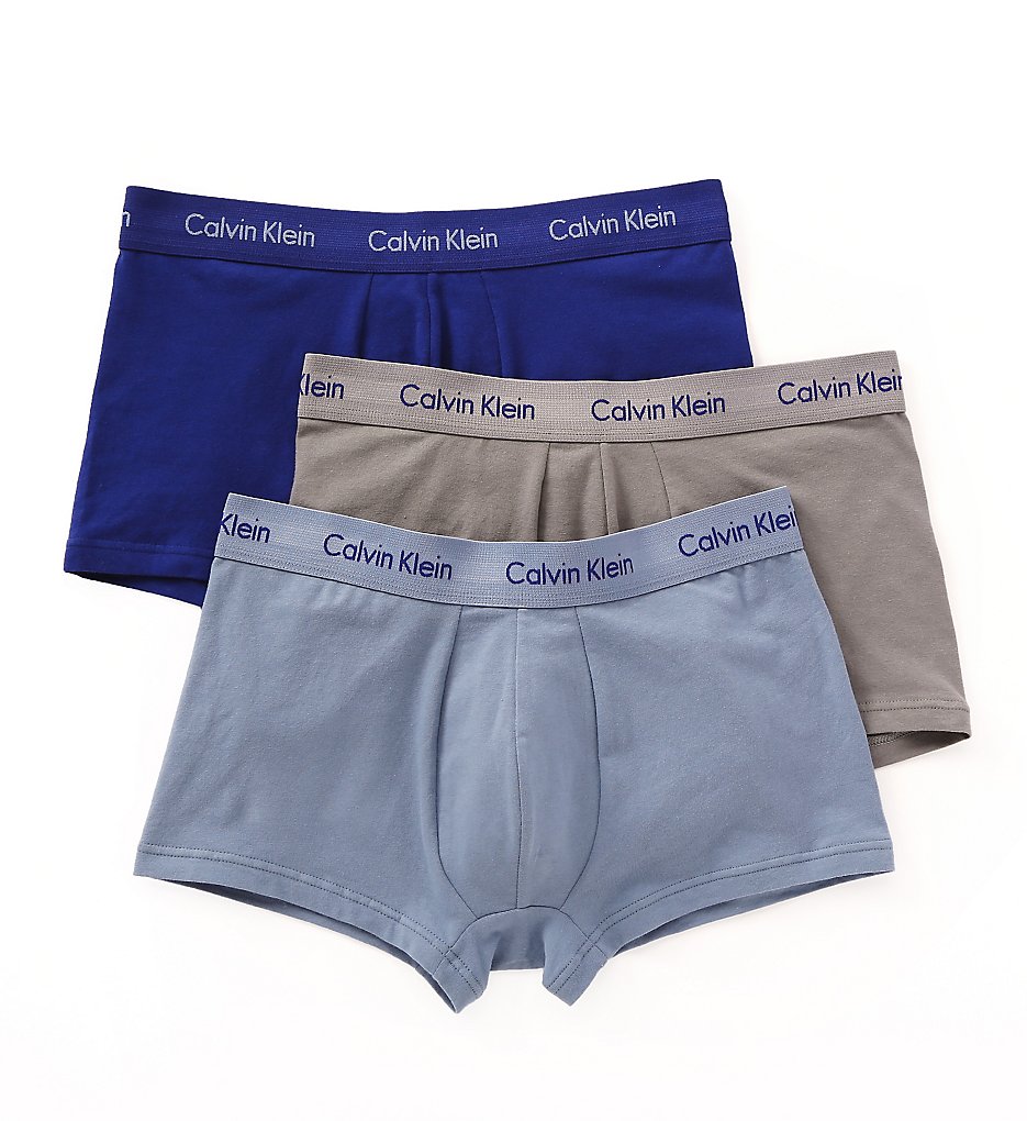 Calvin Klein NU2664 Cotton Stretch Low Rise Trunk - 3 Pack (Imperial/Blue/Gray)