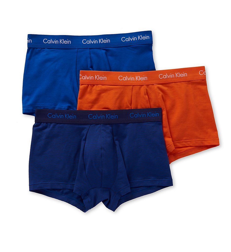 Calvin Klein NU2664 Cotton Stretch Low Rise Trunk - 3 Pack (Blue/Stripe/Sunset)