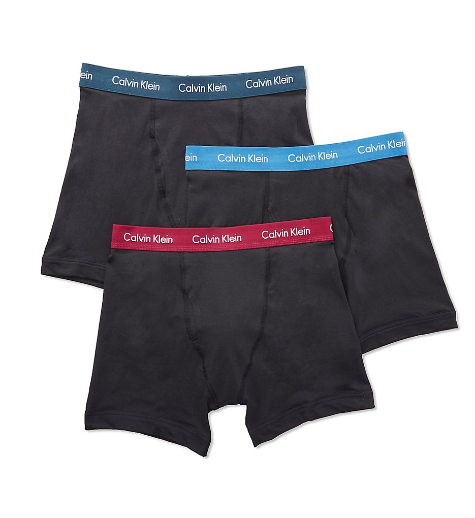 Calvin Klein NU2666 Cotton Stretch Boxer Briefs - 3 Pack (BlackCastroBlueFervent)