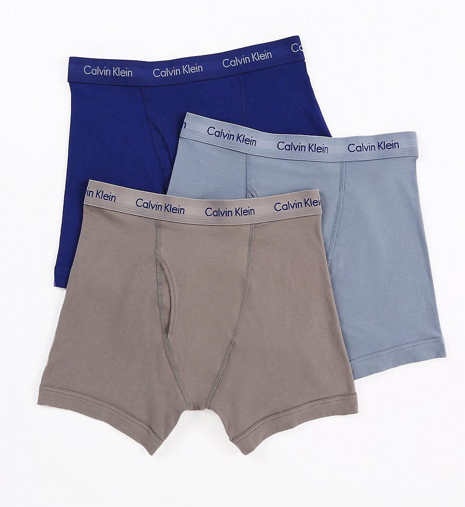 Calvin Klein NU2666 Cotton Stretch Boxer Briefs - 3 Pack (Imperial/Blue/Gray)