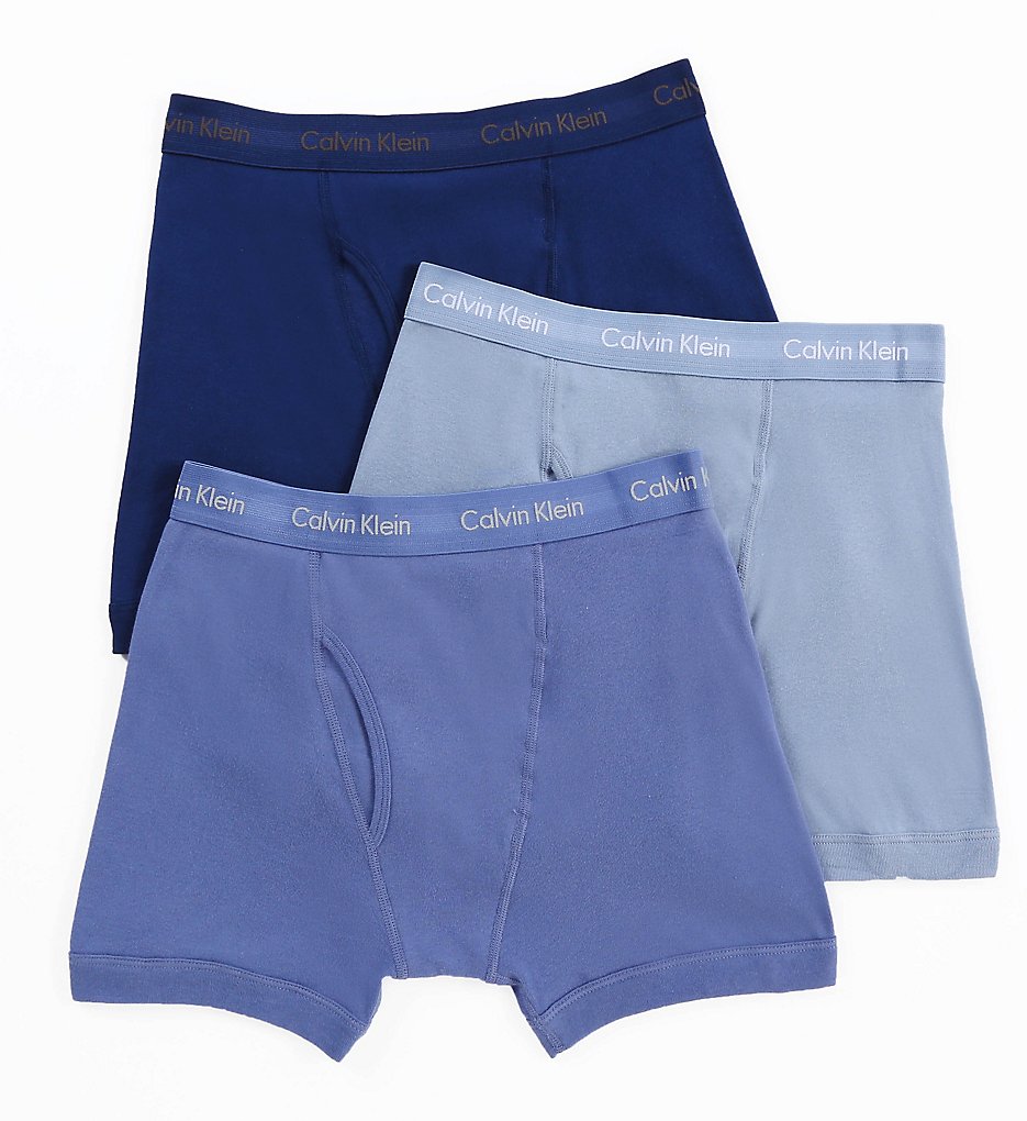 Calvin Klein NU3019 Cotton Classic Boxer Briefs - 3 Pack (Blue Depths/Water/Blue)