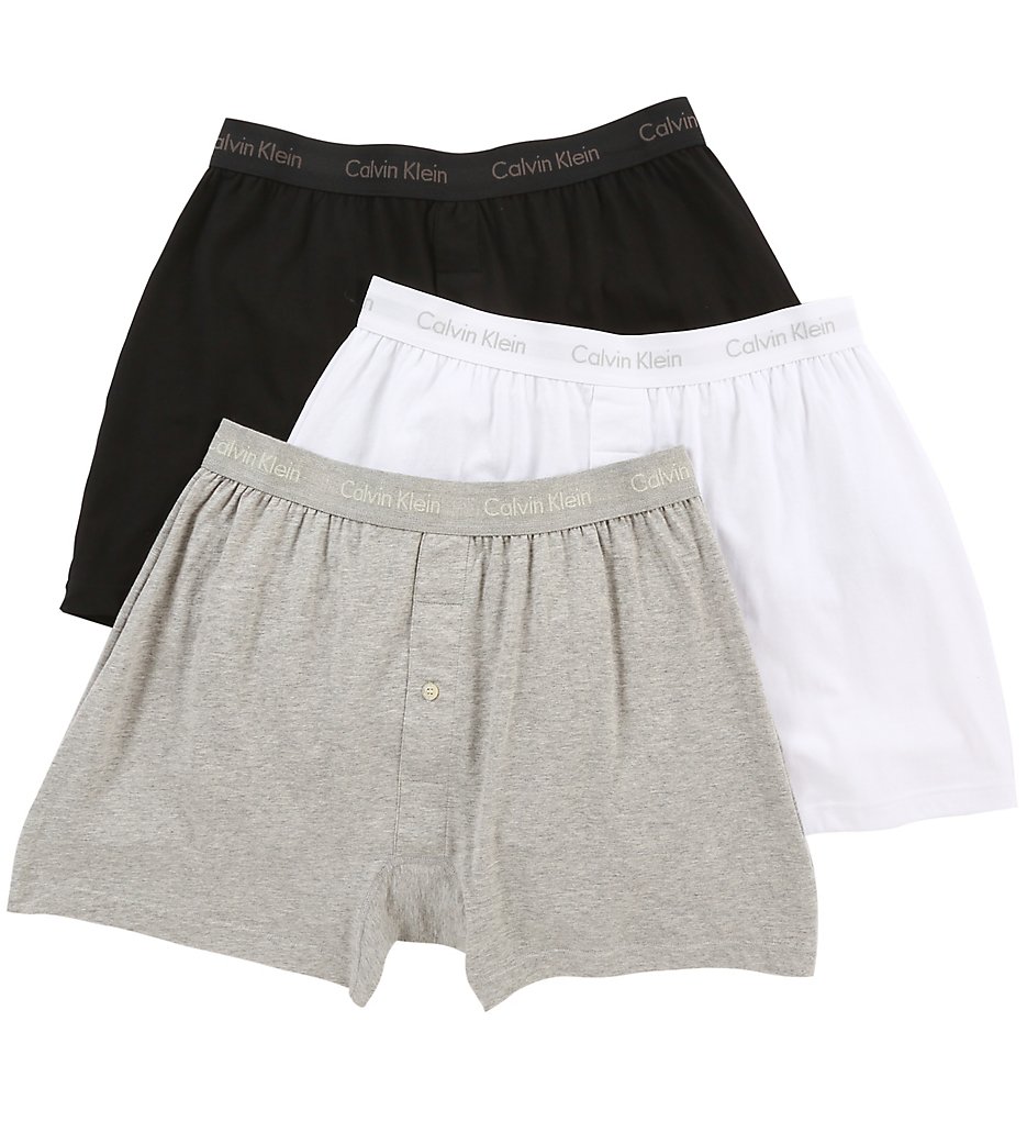 Calvin Klein NU3040 Cotton Classic Knit Boxer - 3 Pack (Gray/White/Black)
