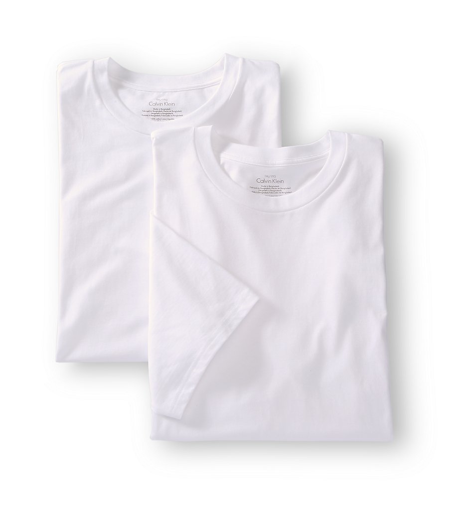 Calvin Klein NU8580 Big Man 100% Cotton Crew- 2 Pack (White)